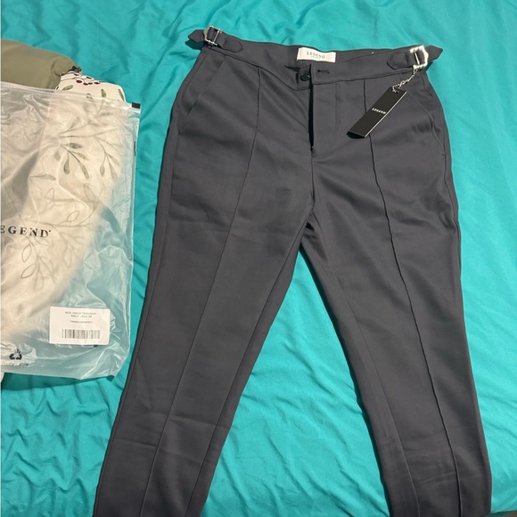 Brand new: legend London: PLAIN STRETCH TROUSER W/ SIDE CINCH - GREY 28” - Picture 9 of 9